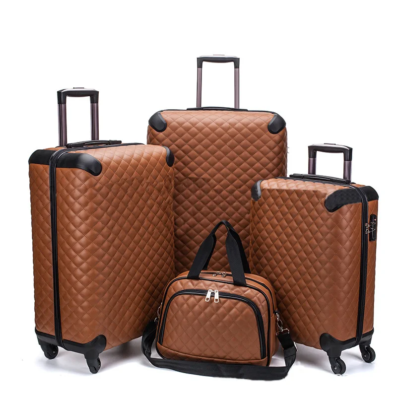 2021 high quality 4pcs in 1 set  pu suitcase Trolley 4 Wheel OEM Travelling Luggage Bag