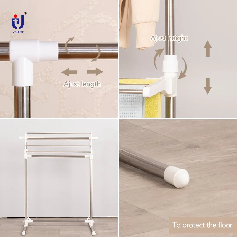 Indoor and outdoor 2 Tier Collapsible Laundry Dryer 3 Layer folding Clothes Drying Rack