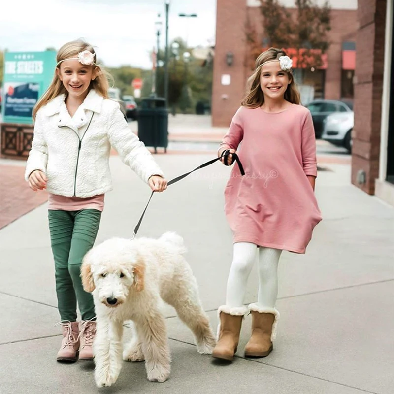 High quality family clothing  printed long sleeve  mom and me outfits dress