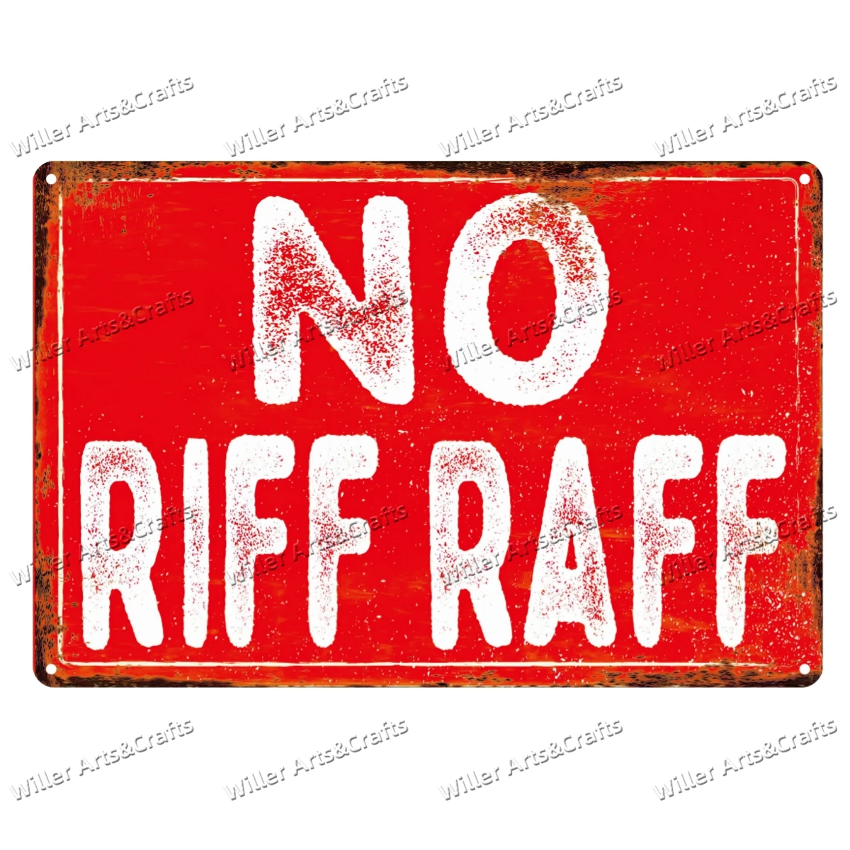 No Riff Raff Metal Signs Man Cave Tin Signs Hanging Wall Plaque Kitchen Shed Garage