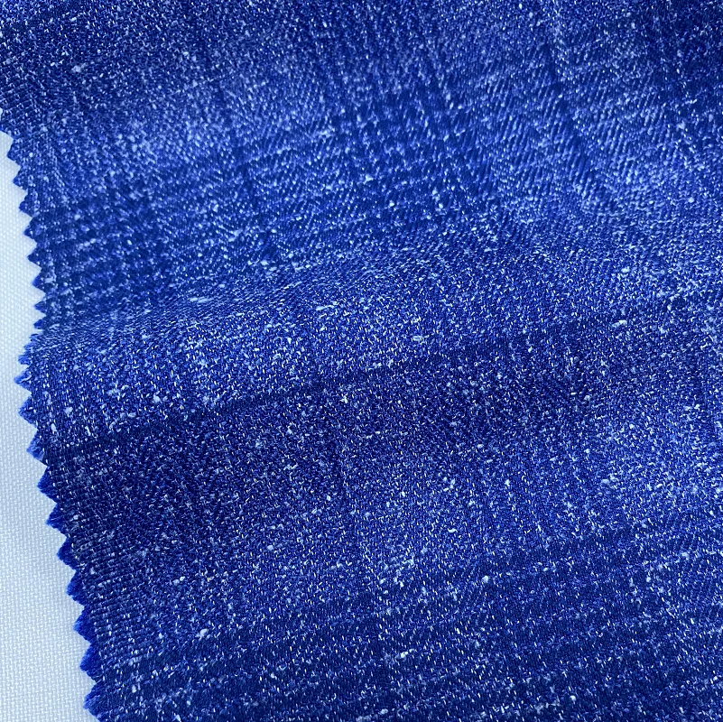 Hot Sale Ready Ship Order Polyester Viscose Spandex Window Check Fabrics For Indian Suits Fabric Tweed