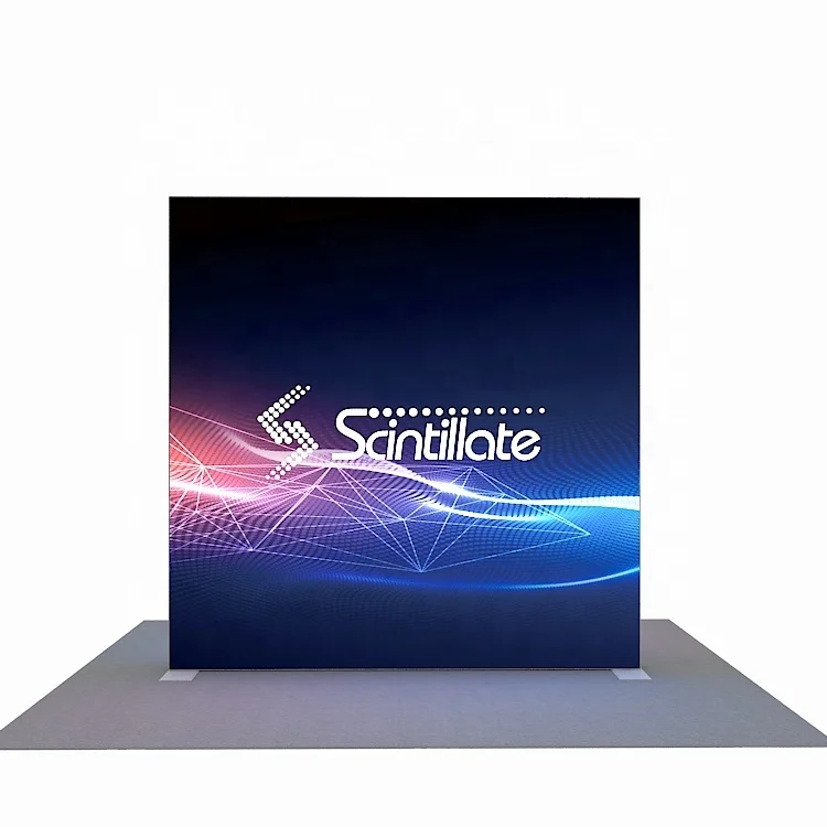 Portable Exhibit Display Backlit Custom Illuminated Tension Fabric Modular Aluminum Advertising Promotion LED Light Box Stand