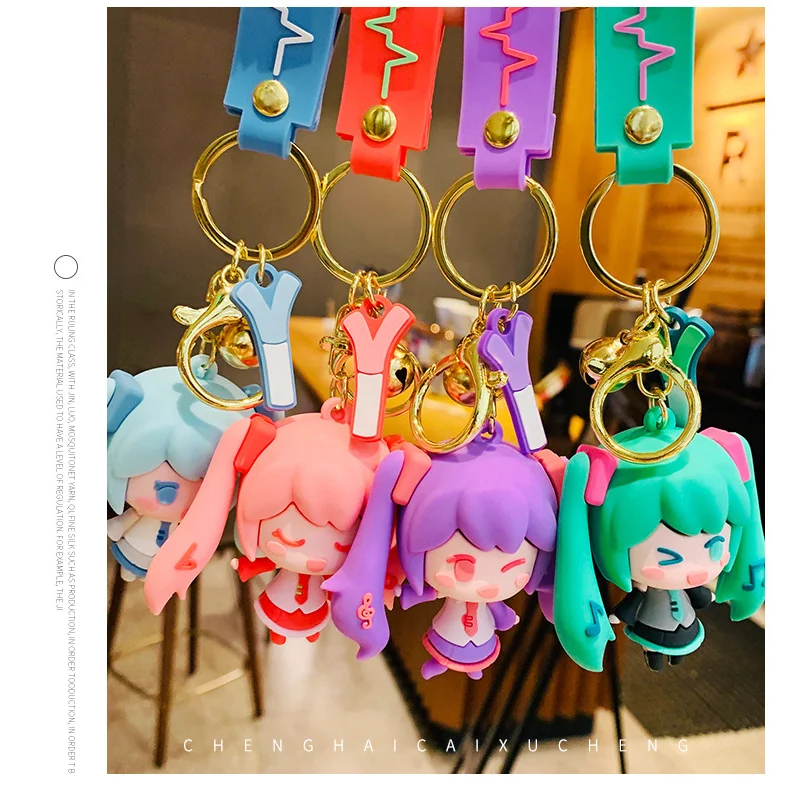 Японский стиль милый мультфильм Hatsune Miku резиновый брелок автомобильный Рюкзак Кулон оптовая продажа