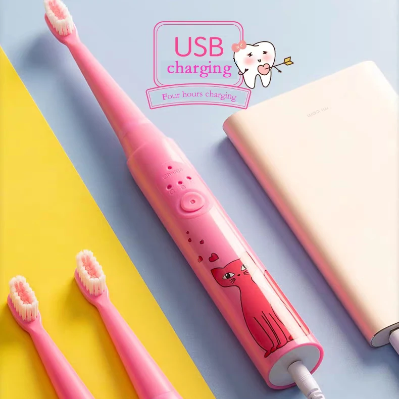 
SN606 IPX7 Waterproof design ultrasonic rechargeable electric toothbrush for kids 