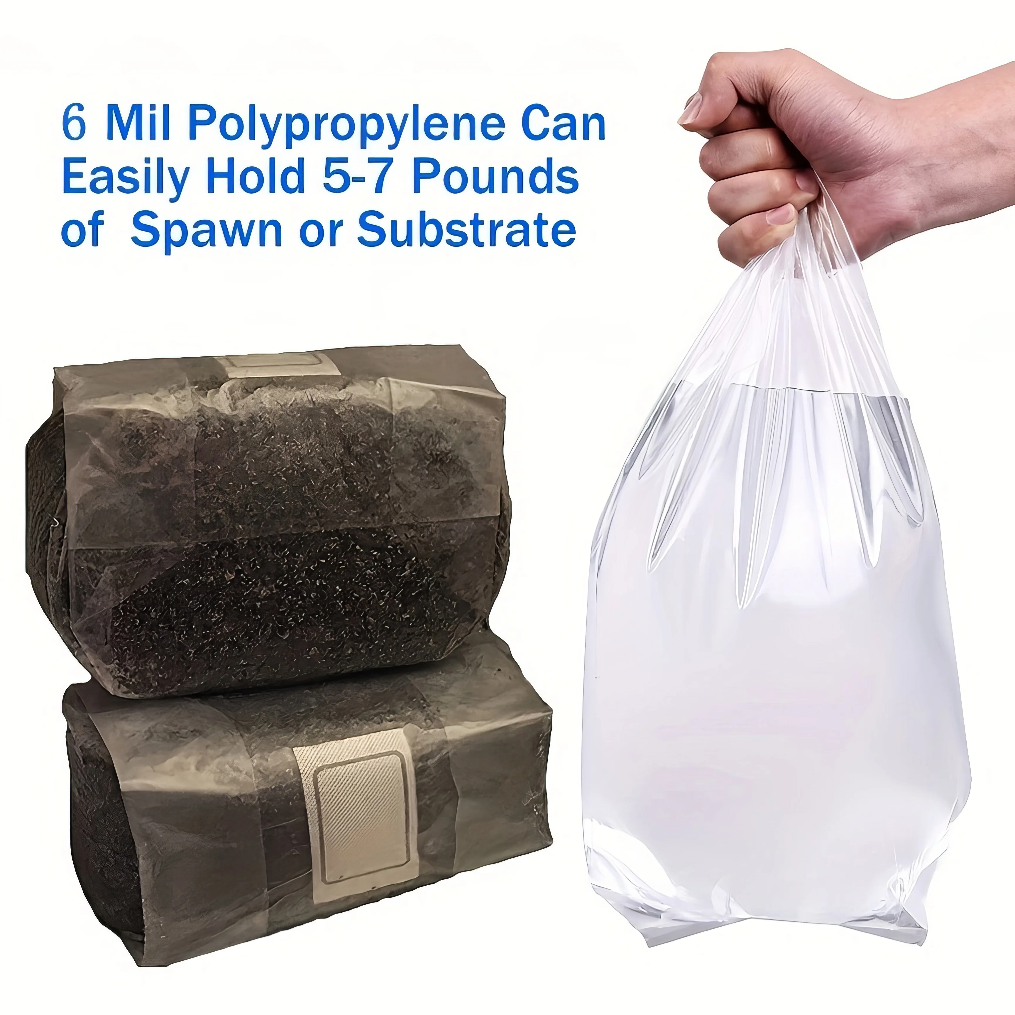 china  Clear  320*500 8 Mil Durable Mushroom Grow Spawn Cultivation Bag Substrate Growing Bags for mushroom cultivation