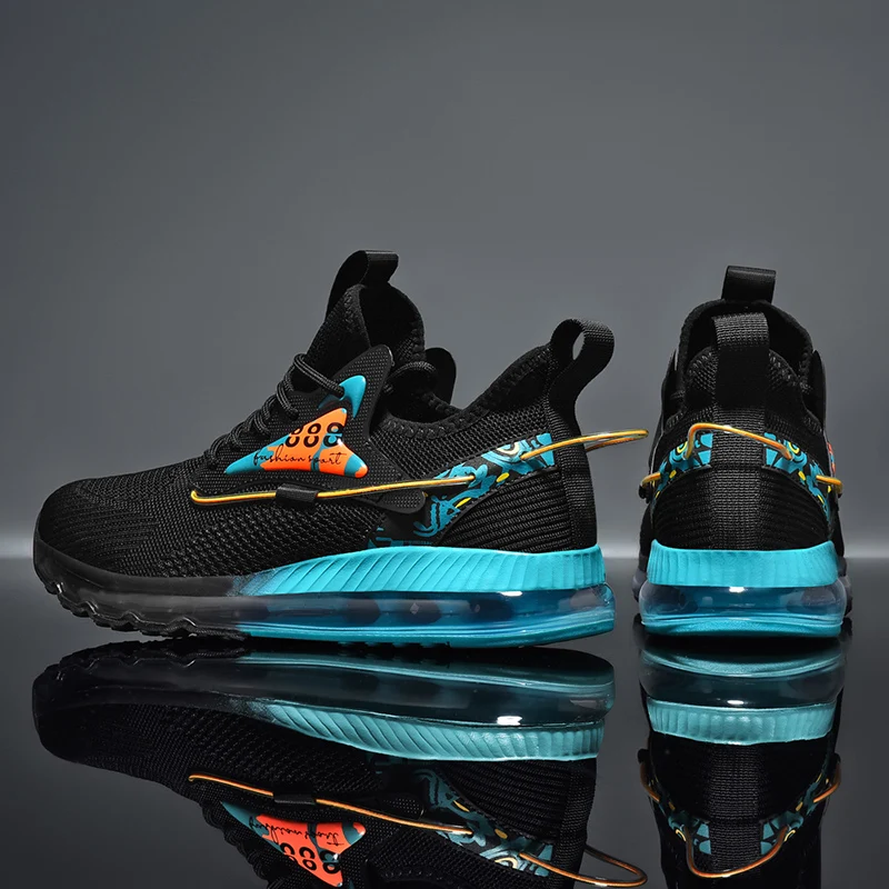 Casual Sports Mesh Sneakers Comfortable Running Shoes with Air Cushion Rubber Insole Shock Absorption Walking