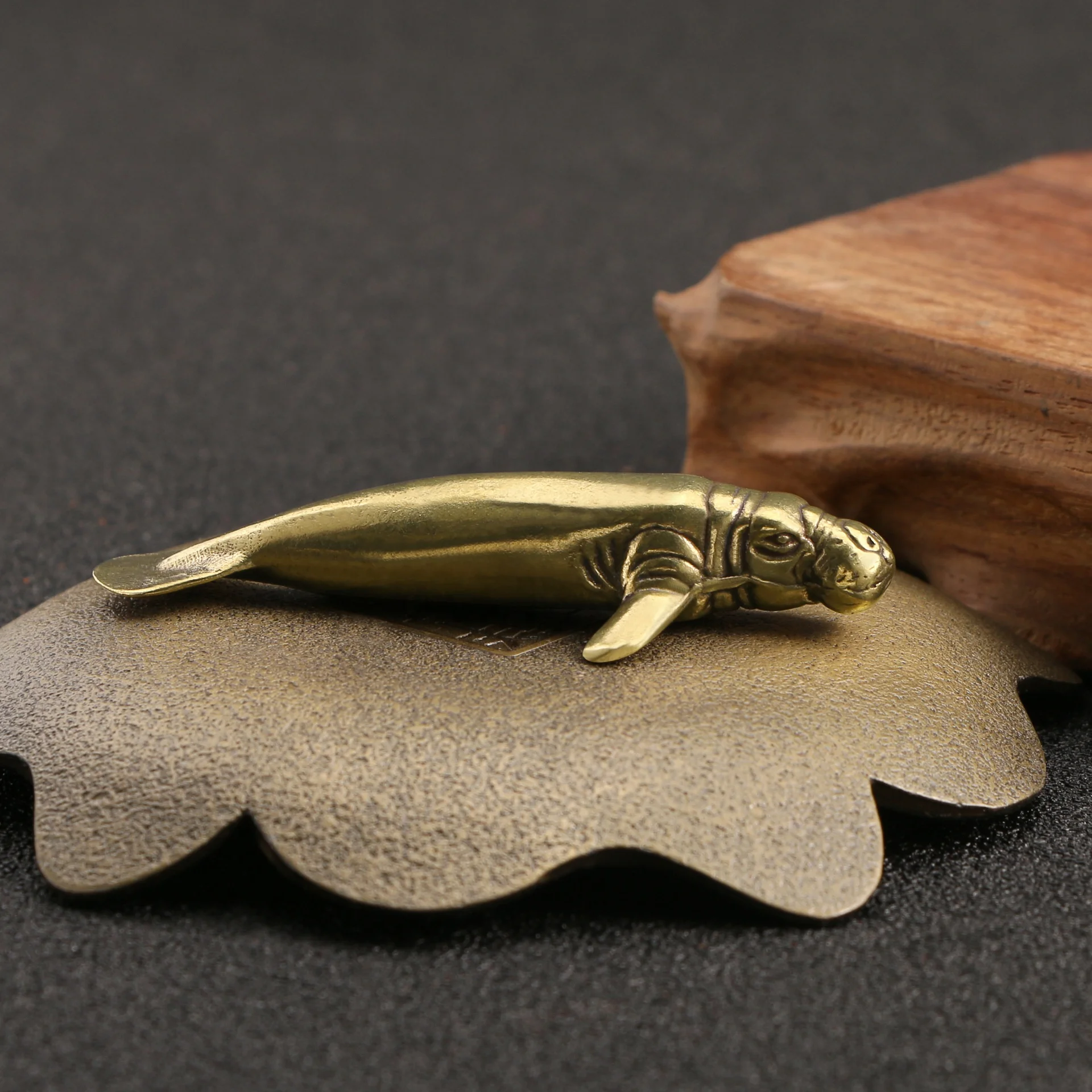 Craft simulation sea lion statue decore Toy statue home sea lion ornaments brass decoration