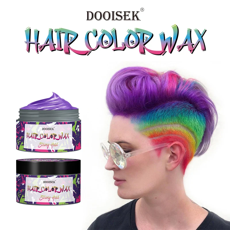 Custom Brand Temporary Hair Coloring Clay Paint Wax Matte Hair Dye Styling Party Color Wax DOOISEK Hair Paste Pomade