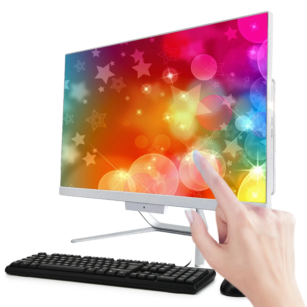 Новые тонкие Core i3 RAM 8GB SSD 256G HDD 500G сенсорный экран все в одном ПК 24 дюймов монитор веб-камера 3.0MP BT 4 0 г настольный