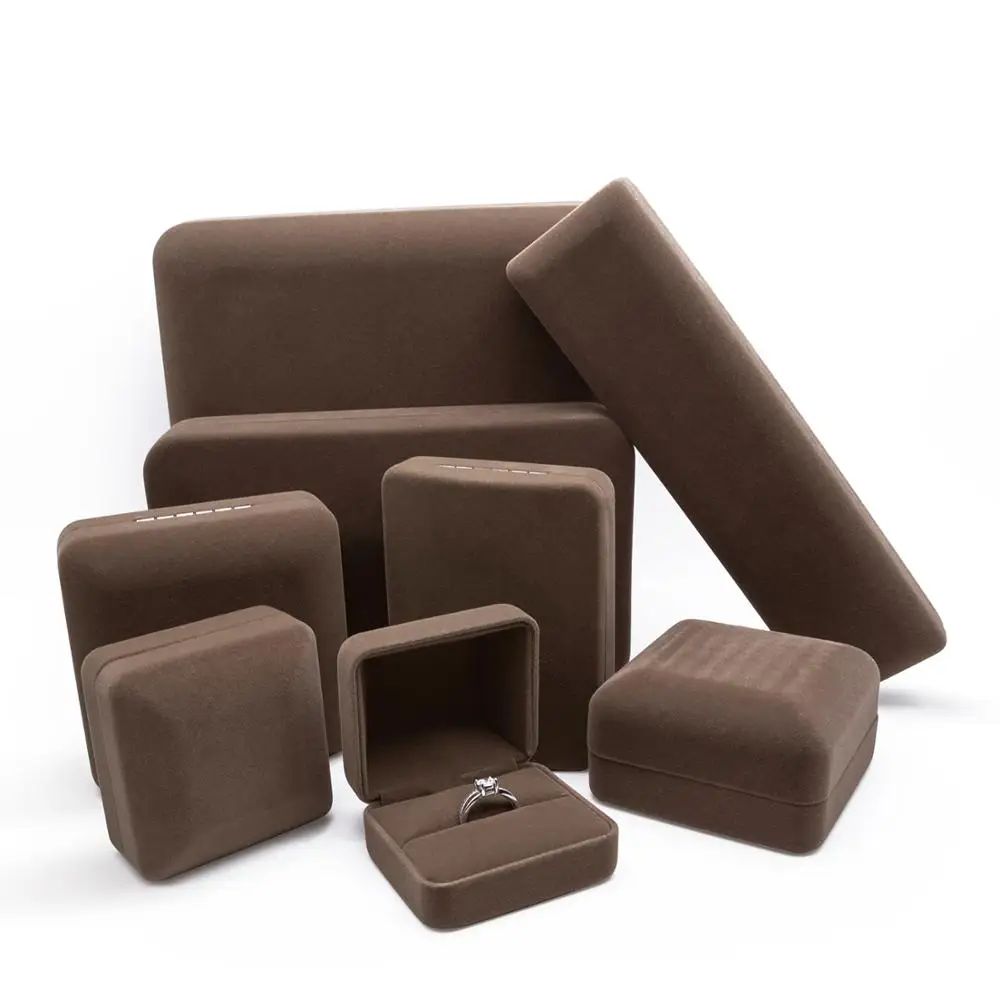 Wholesale custom unique luxury ring bracelet earing velvet necklace gift boxes