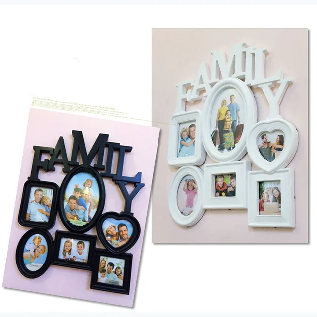 
Photo frame combination photo wall family wedding kids housewarming souvenir heart shaped clock house picture frame 