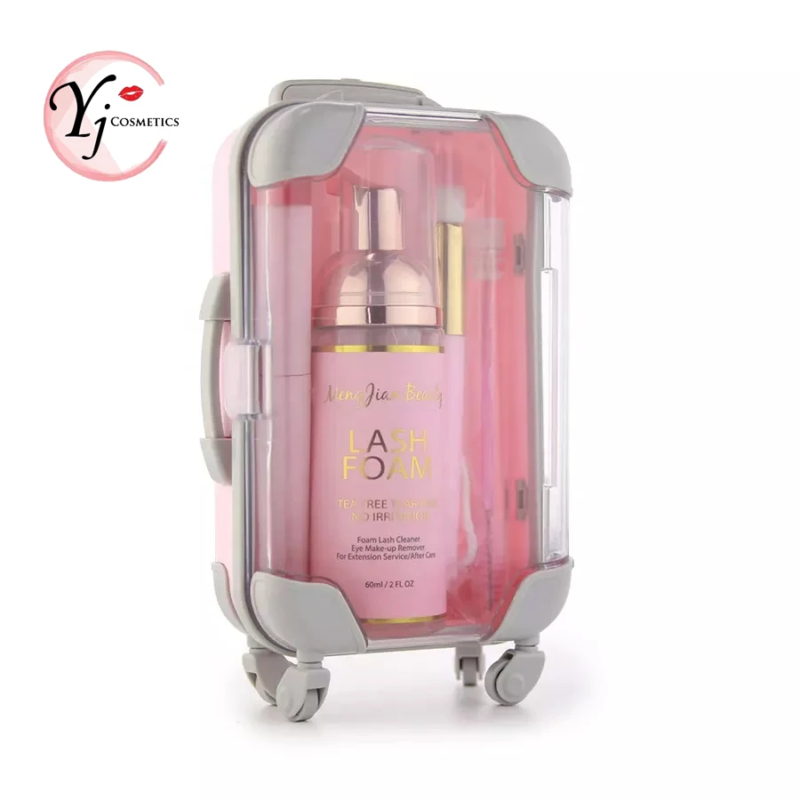 Private label lash foam cleanser vegan OEM eyelash extension shampoo 30ml 60ml lashshampoo with brush