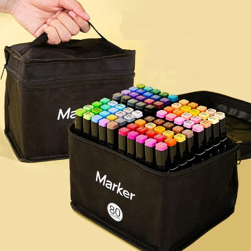 Custom wholesale Color Fineliner Dual Tip Watercolor Brush Pens Drawing Painting Art Marker Pen Set