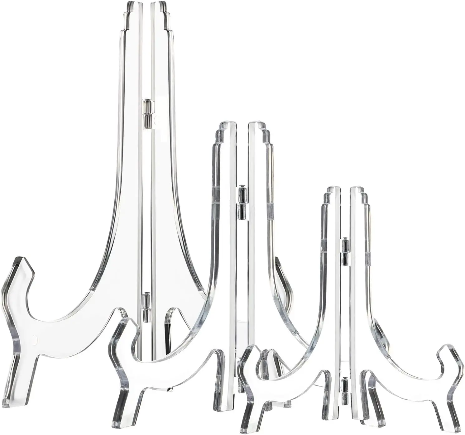 Clear Acrylic Utility Racks Easel Display Stands for Pictures & Other Items Plate Holders Weddings Birthdays Home Decorations