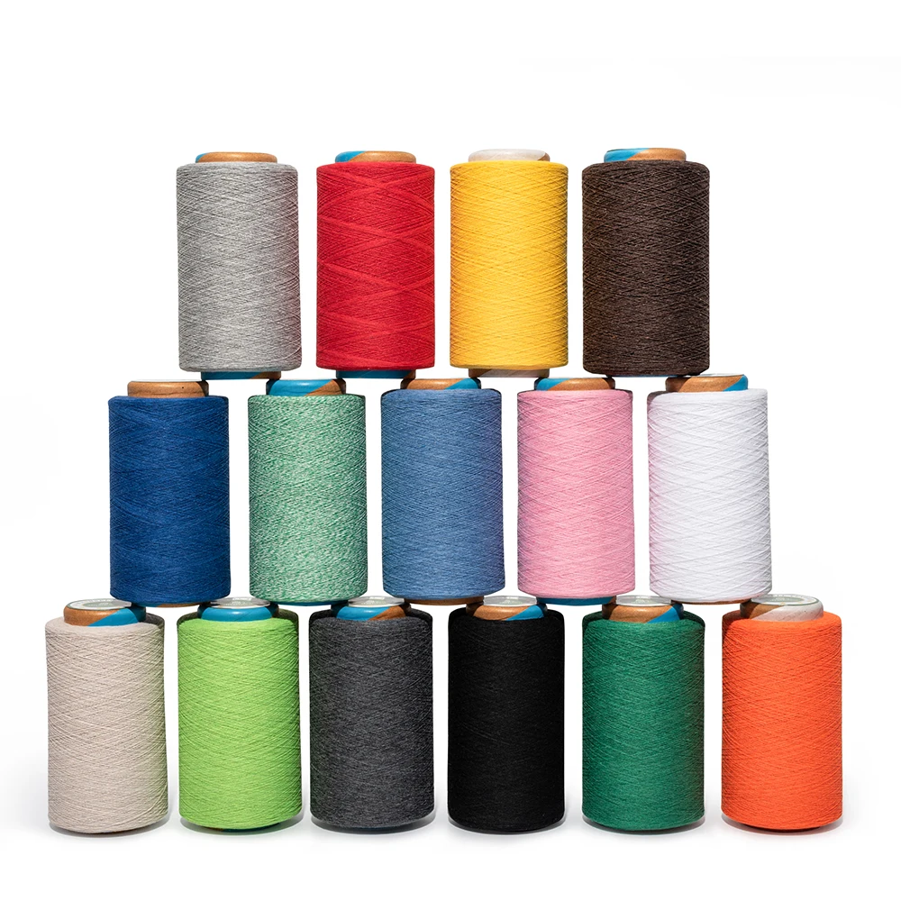 Open End Recycled Cotton  Yarn Canvas Fabric Knitting Yarn OE Cotton Polyester Blend Yarn