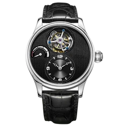 Latest Italian cow leather strap power show tourbillon men mechanical watch