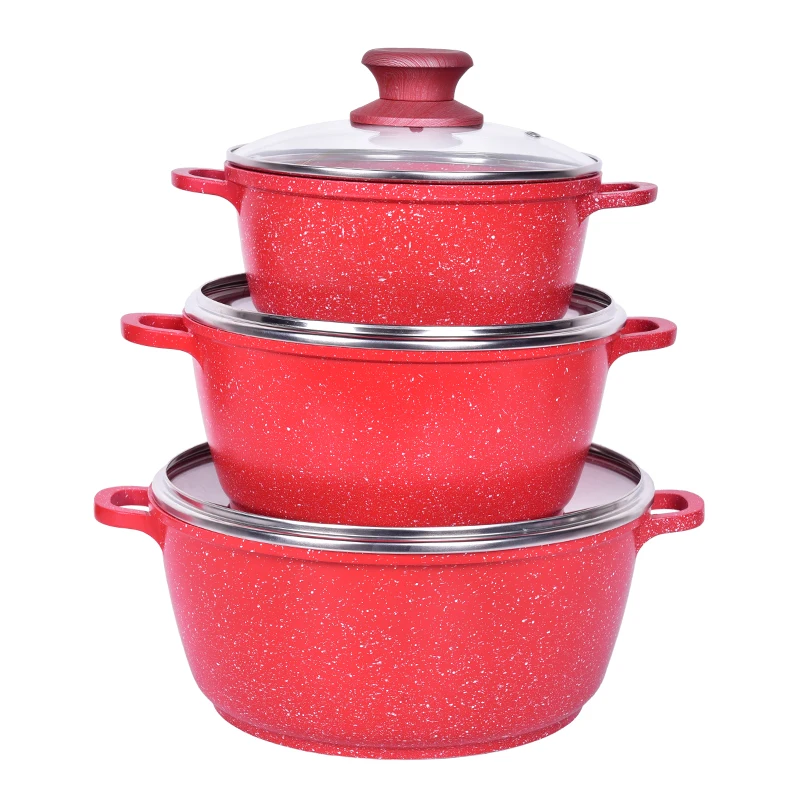 Cooklover Hot Selling Aluminum Kitchenware Pots Fashion Design Non Stick Cookware Sets for Cooking Soup