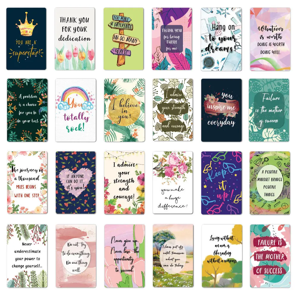 72 pcs English Personality creative Message notes card famous saying Motivational Positive affirmation card
