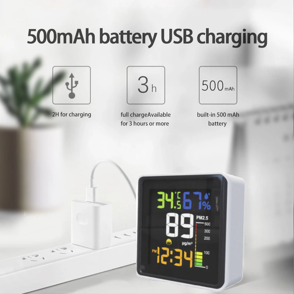 Wi-Fi Tuya Портативный PM2.5 метр монитор качества воздуха комнатный