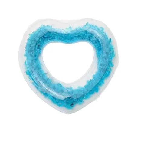 New Design Floating Tube Transparent Feather heart-shape Glitter Swimming Rings