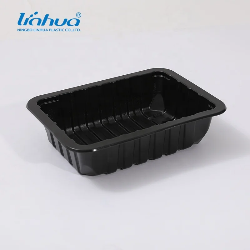 
map tray Customized Black PP With EVOH MAP Tray Food Grade Plastic PP Trays For meat Food Packaging Container 