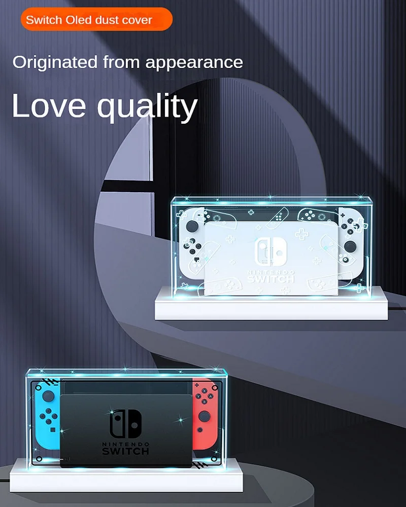 Nintendo switch dust cover luminous base box switcholed Acrylic main shell oled protective cover