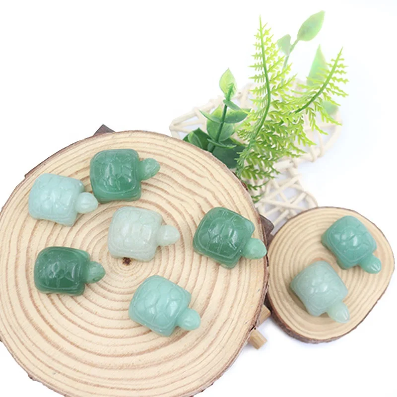 Natural Crystals Healing Stones Hand-Carved Small Crystal Animals Green Aventurine Turtle Carving Statue Figurine Stones Crafts