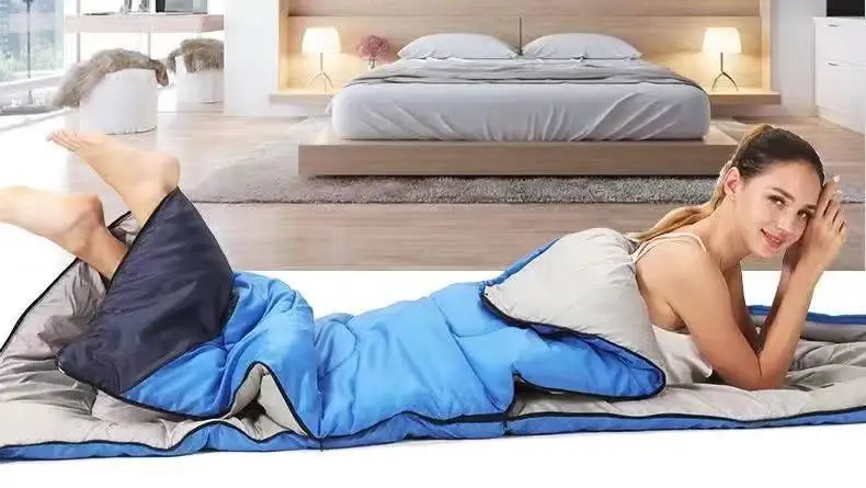 Wholesale Cheap Outdoor Envelope Sleeping Bag 190t Polyester Adult Hollow Fiber Cotton Waterproof Travel Hiking Camping Envelope