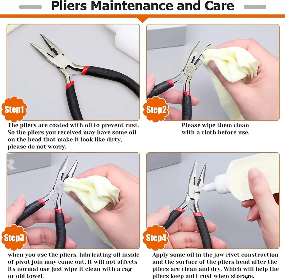 DIY Fashion Women Jewelry Accessories Jewelry Findings Kit with Pliers Silver Beads Wire for Necklace Bracelet