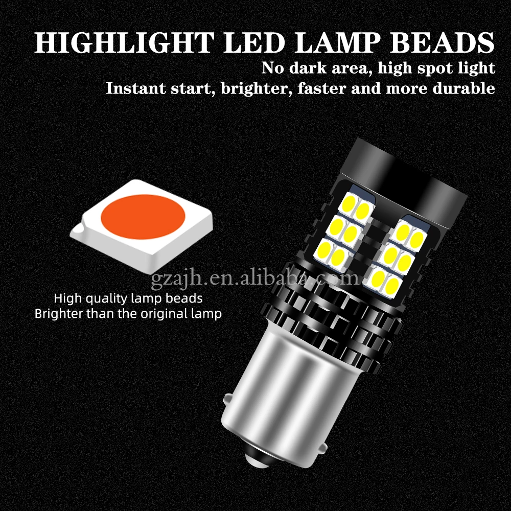 canbus No Hyper Flash LED White Amber Red ba15S BAU15S 1156 1157 3156 3157 T20 DRL Turn Signal Light7440 7443reversing led car