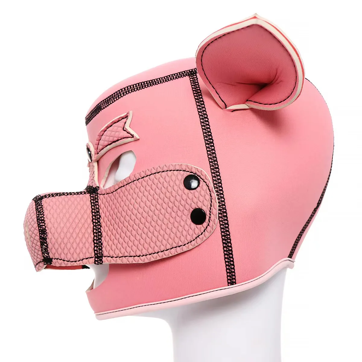 Neoprene Hood Bdsm Bondage Headgear Animal Head Mask Fetish Hood Pig