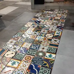 20X20CM High quality handmade design porcelain  flower floor ceramic encaustic cement tile bar counter wall tile