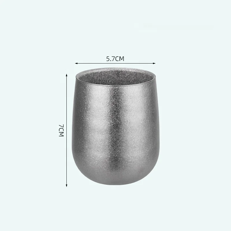 Customize high-quality 120ml Insulated Titanium bottle titanium coffee tea cup double wall titanium tumbler with logo