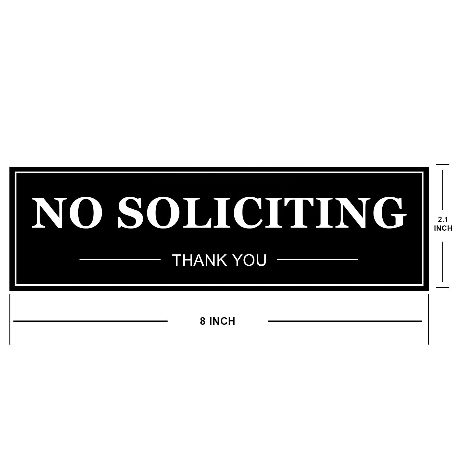 Securun Manufacturer Premium No Soliciting Thank You Sign for House Office Front Door With Strong Adhesive Tape 2.1 x 8 Inches