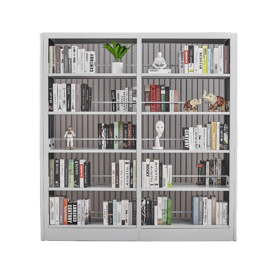 4 Layers Book Shelf Cabinet Double sided Metal Office Bibliotheque Library Bookshelves