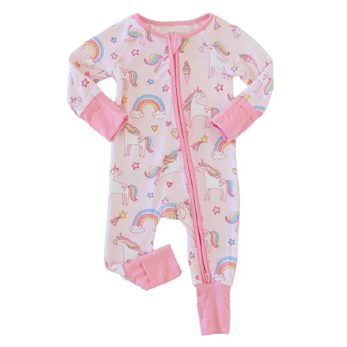 Bamboo Pajamas Kids One Piece Pajamas 95%bamboo 5%spandex Baby Footless Zipper Romper