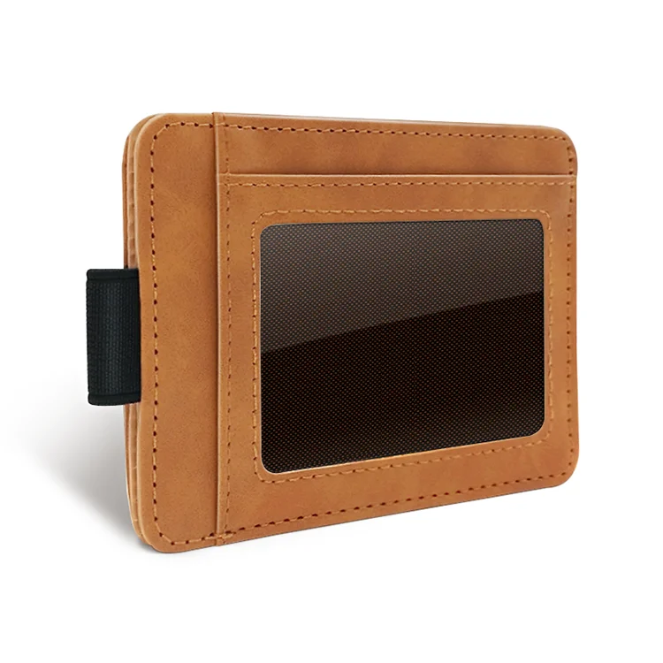 Factory Slot Slim Business Style High Quality Leather Card Holder for Men