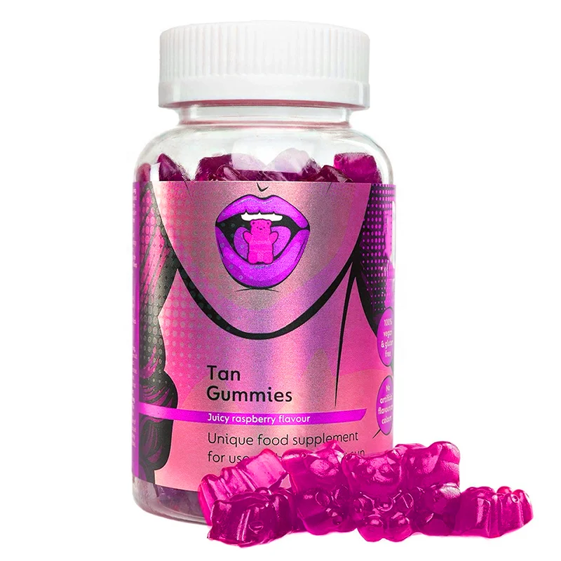 Vegan Sun/UV Protection Tanning Gummies Beta-Carotene Astaxanthin Beauty Tan Supplement
