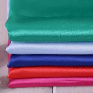 Satin Cheap Polyester Satin Fabric Shaoxing Jiema Manufacture Reliable Quality Silk Woven 100D Plain Lightweight A4 Size Sample