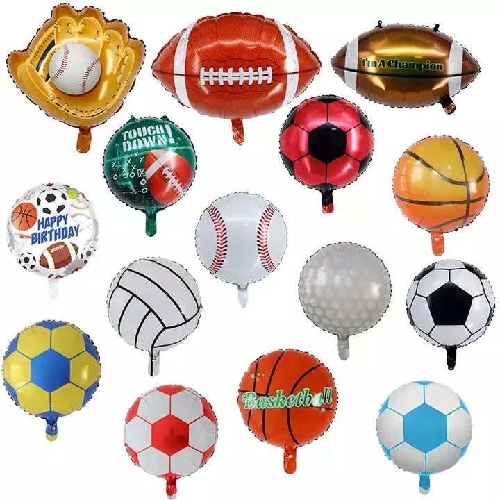 Wholesale Volleyball Rugby Soccer American Football Golf Basketball Baseball Ball Balloons Foil Globos Sport Theme Party Decor