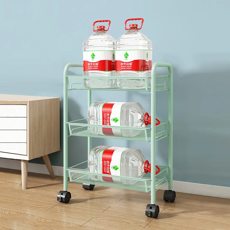 Metal Mesh Handy Trolley Cart 4 Tier Wire Mesh Storage Cart