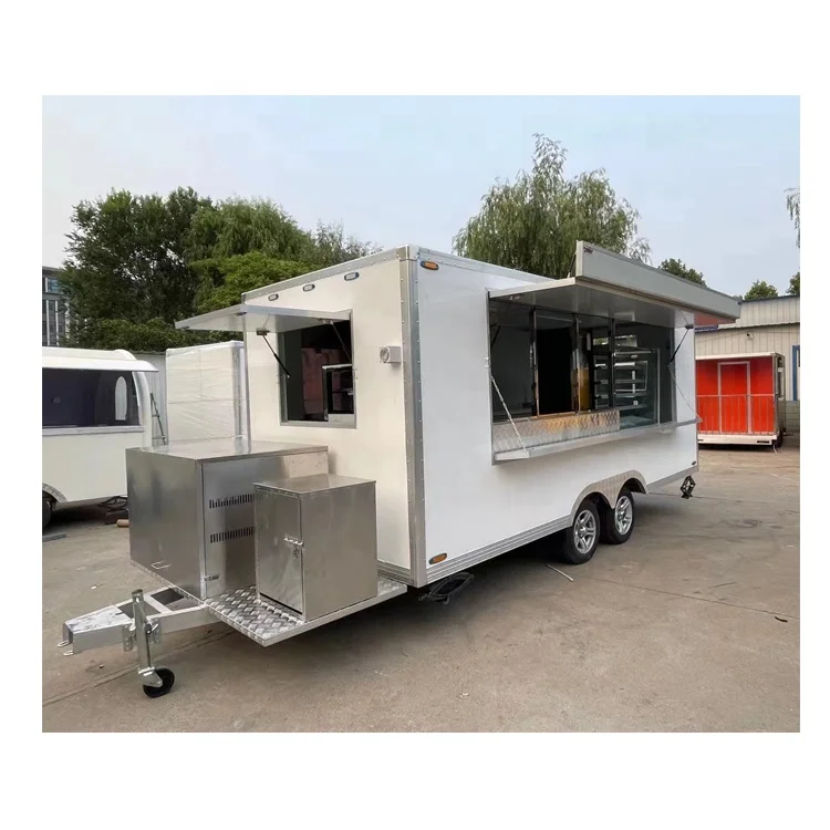 Винтажный мобильный бар BBQ Cart попкорн бургер фургон из нержавеющей стали Кейтеринг трейлер продовольственный грузовик Airstream