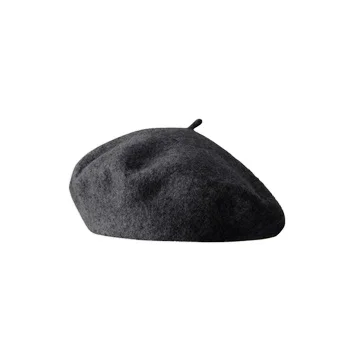 Wholesale fashionable hot designer Korean female premium wool solid color elegant intellectual winter customized logo berets