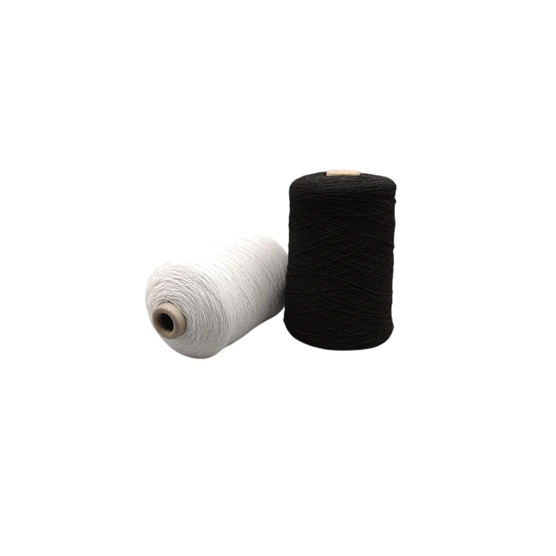 Hot selling white/black spandex/polyester 140/75/75 polyester spandex double cover yarn elastic Yarn