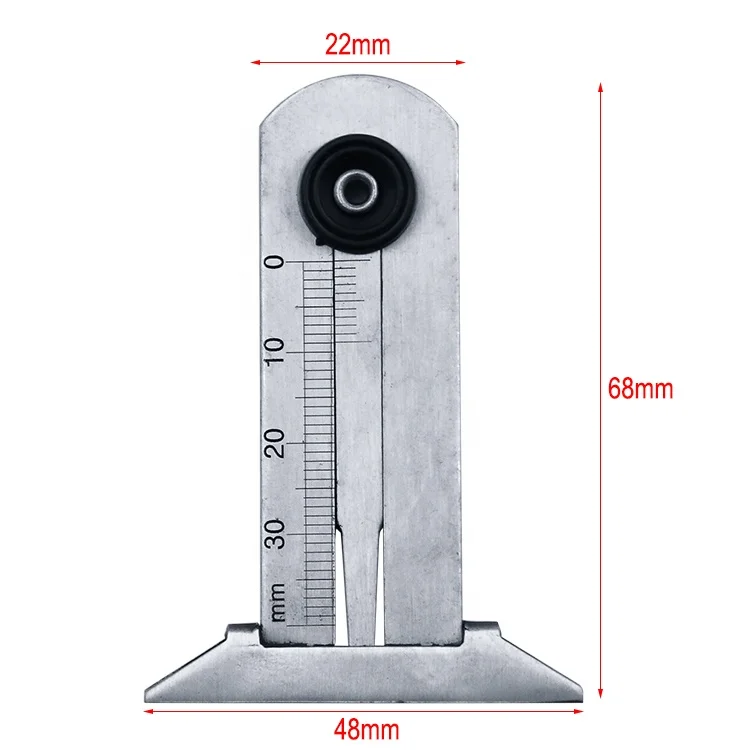 Stainless Steel Car Tyre Tire Tread Depth Gauge Meter Ruler Caliper Measuring Tool Moto Truck