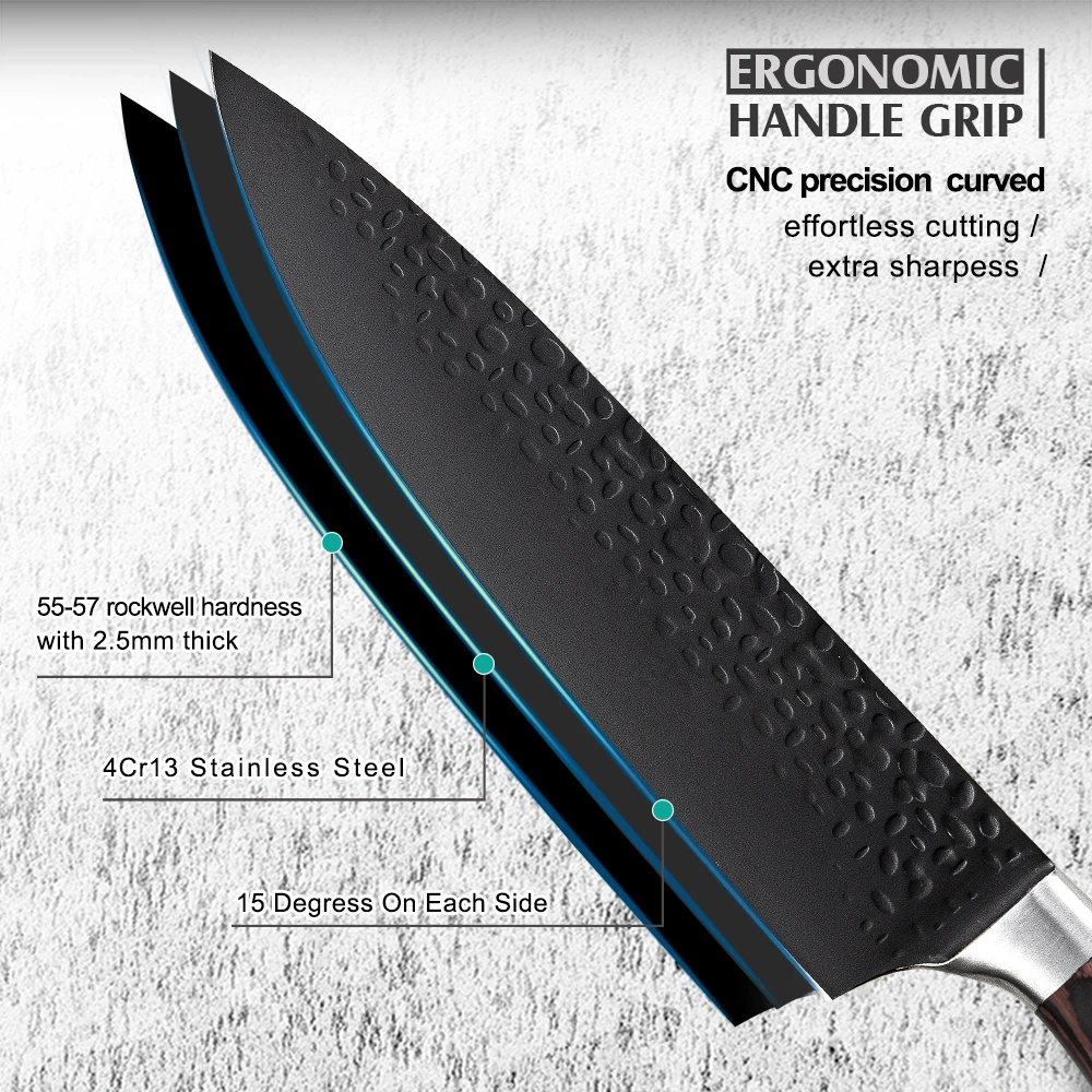 original design customized logo stainless steel santoku knife japanese chef knife with pakka wood handle