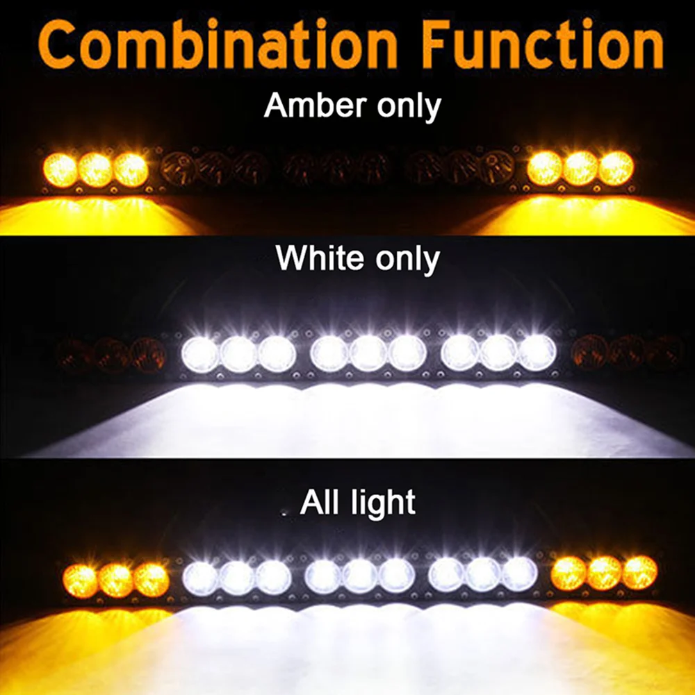 Car accessories 300W 12V 24V driving lights for truck led  4X4 SUV cars truck ATV UTV off road light bar  amber led light bar