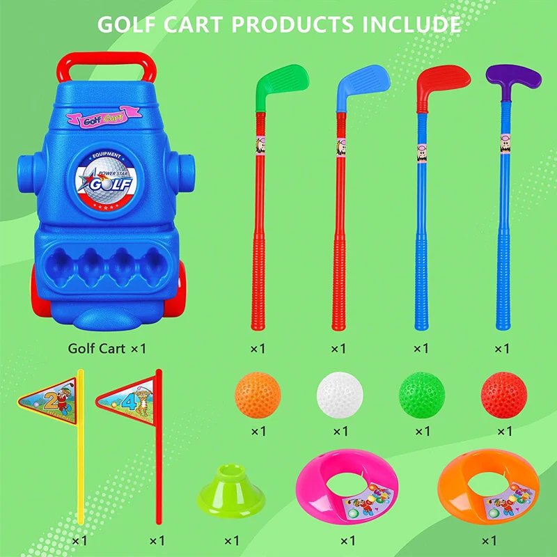 Amazon Hot Sale Juguetes Toys Outdoor for Toddler Golf Ball Game Play Set Sports Toys Kids Golf Club Set
