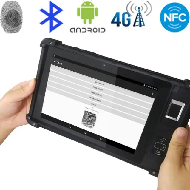  MTK6753 Android промышленный уровень прочный биометрический сканер отпечатков пальцев PDA HF-FP08 HFSecurity FP08 IP65 8 дюймов биометрическое портативное устройство терминал посещаемость машина цены в