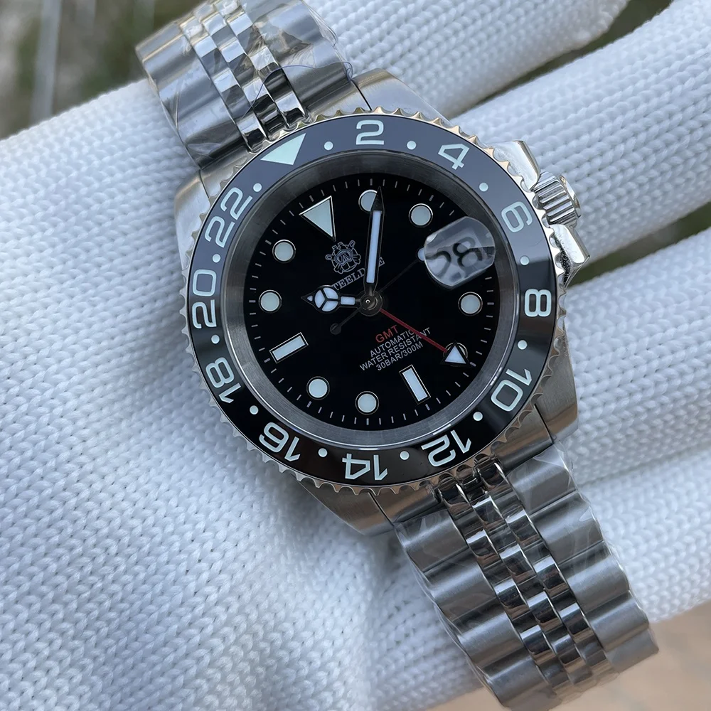 STEELDIVE SD1993 New Arrival G M T NH34 Automatic Movement 300M Waterproof Four Hands Ceramic Bezel Mens Dive Watch Reloj